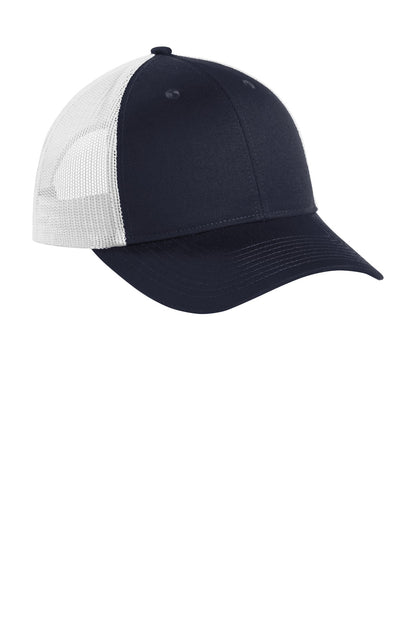 Custom Embroidered Port Authority Caps in Rich Navy/ White