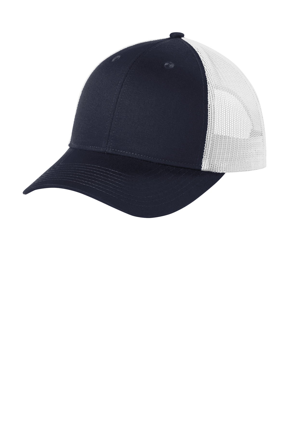 Custom Embroidered Port Authority Caps in Rich Navy/ White