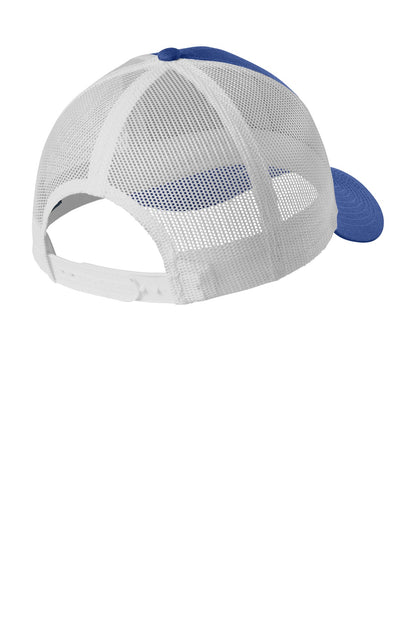 Custom Embroidered Port Authority Caps in True Blue Heather/ Silver Mist