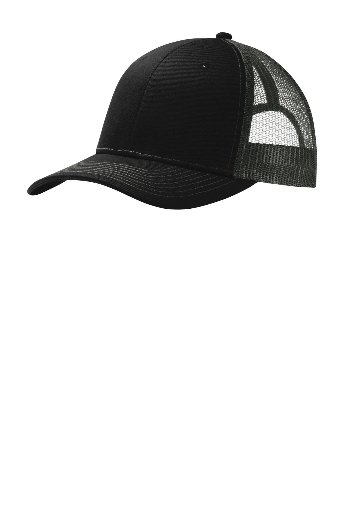 Custom Embroidered Port Authority Caps in Black/ Grey Steel