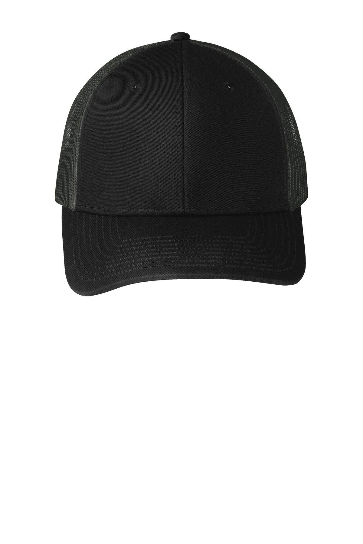 Custom Embroidered Port Authority Caps in Black/ Grey Steel