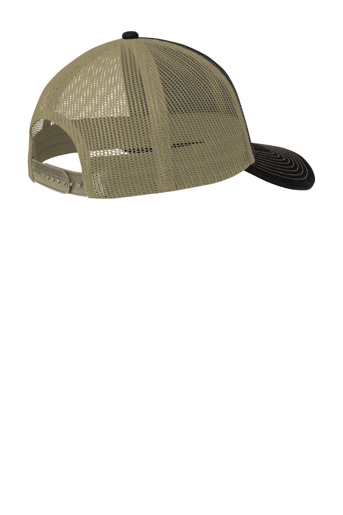 Custom Embroidered Port Authority Caps in Black/ Tan