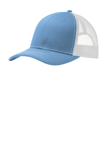 Custom Embroidered Port Authority Caps in Carolina Blue/ White