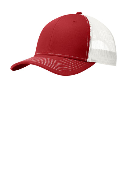 Custom Embroidered Port Authority Caps in Flame Red/ White