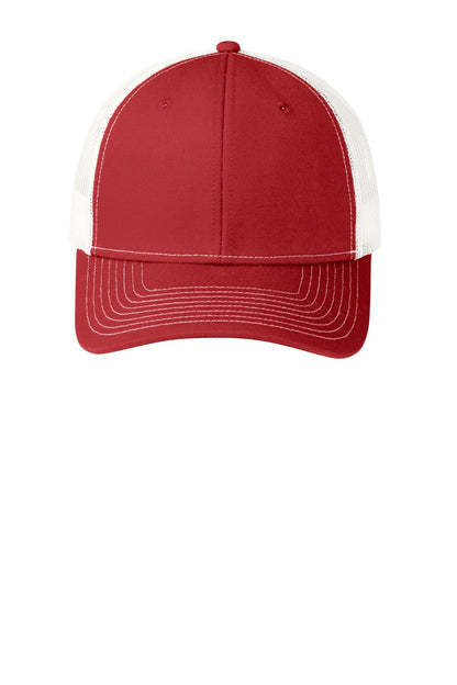 Custom Embroidered Port Authority Caps in Flame Red/ White