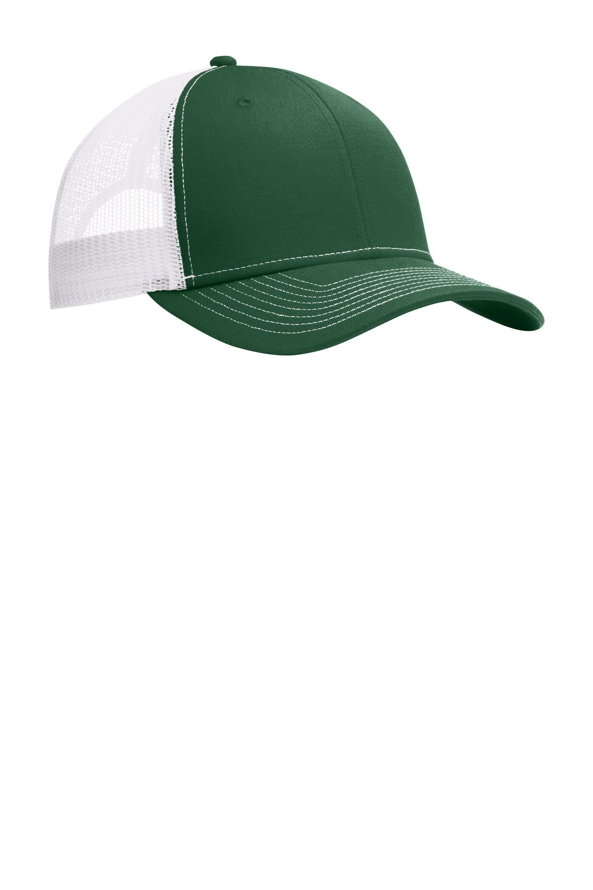 Custom Embroidered Port Authority Caps in Forest Green/ White