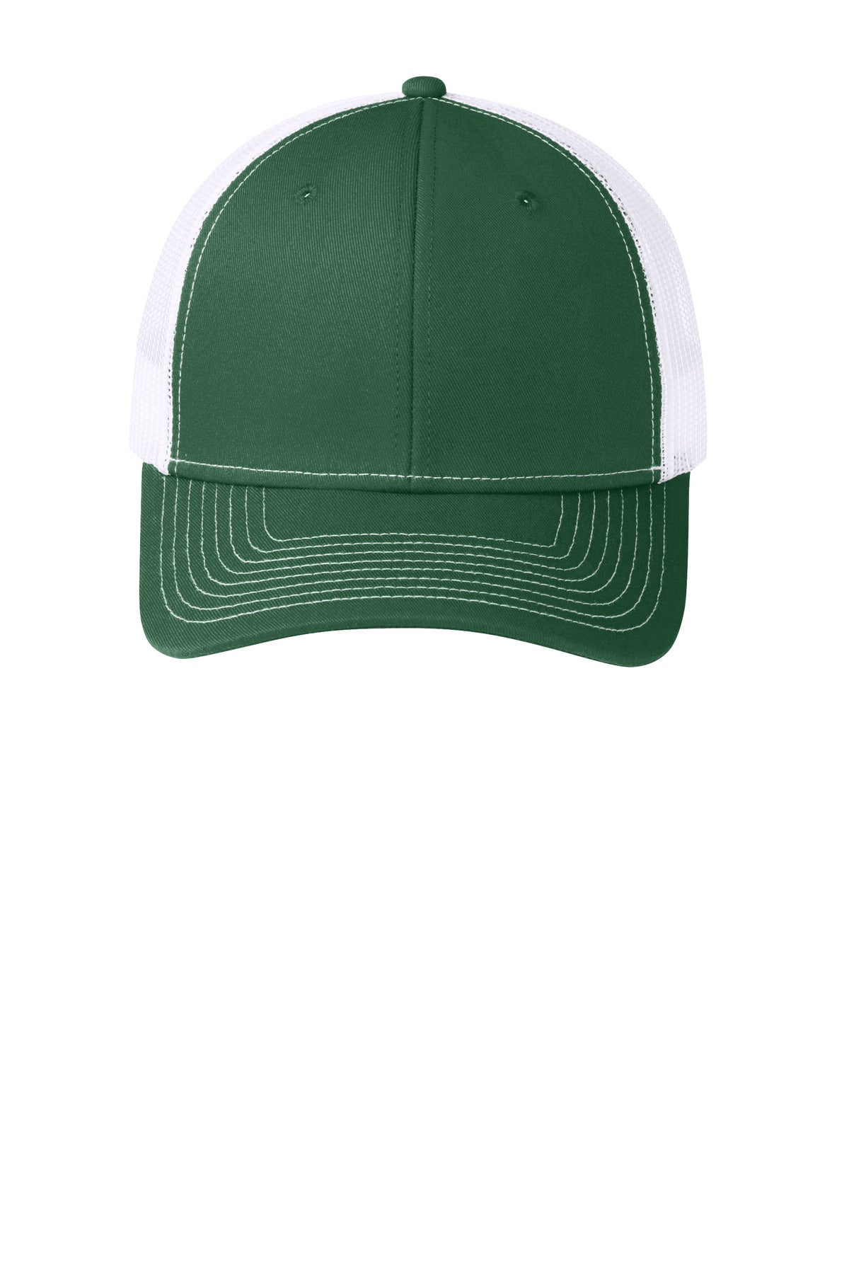 Custom Embroidered Port Authority Caps in Forest Green/ White
