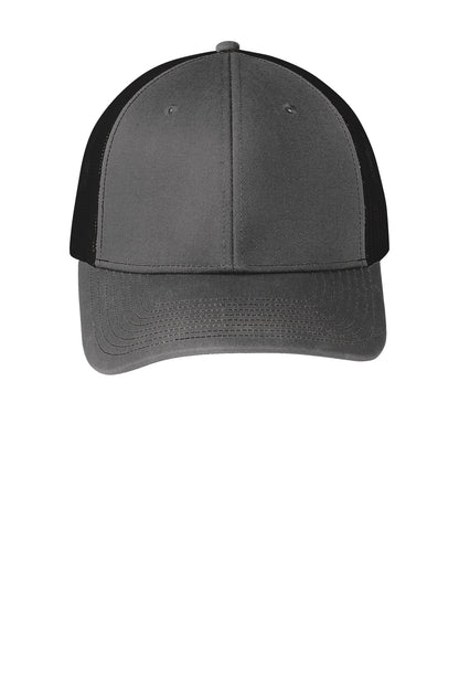 Custom Embroidered Port Authority Caps in Grey Steel/ Black