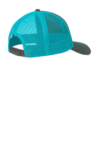Custom Embroidered Port Authority Caps in Grey Steel/ Neon Blue