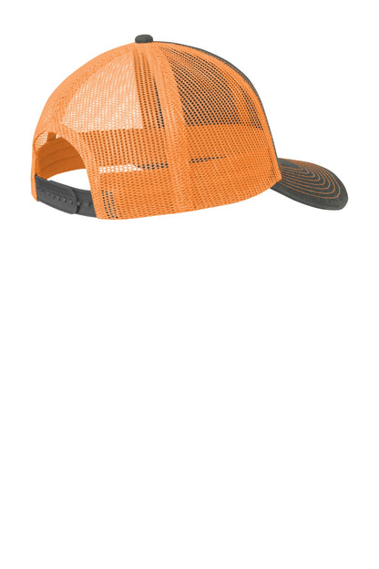 Custom Embroidered Port Authority Caps in Grey Steel/ Neon Orange