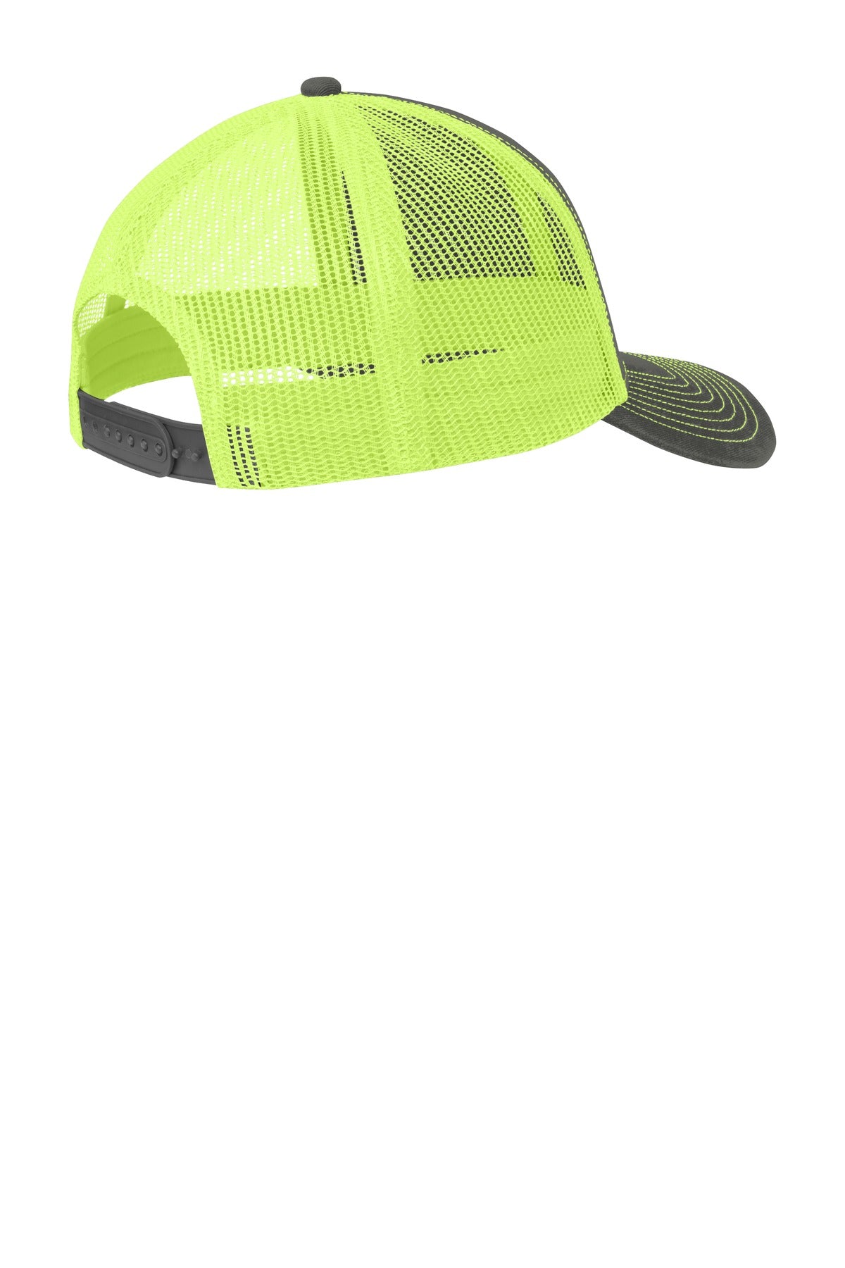 Custom Embroidered Port Authority Caps in Grey Steel/ Neon Yellow