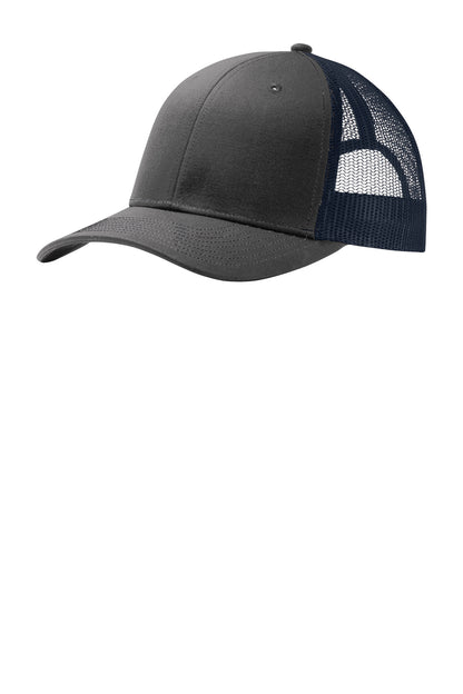 Custom Embroidered Port Authority Caps in Grey Steel/ True Navy