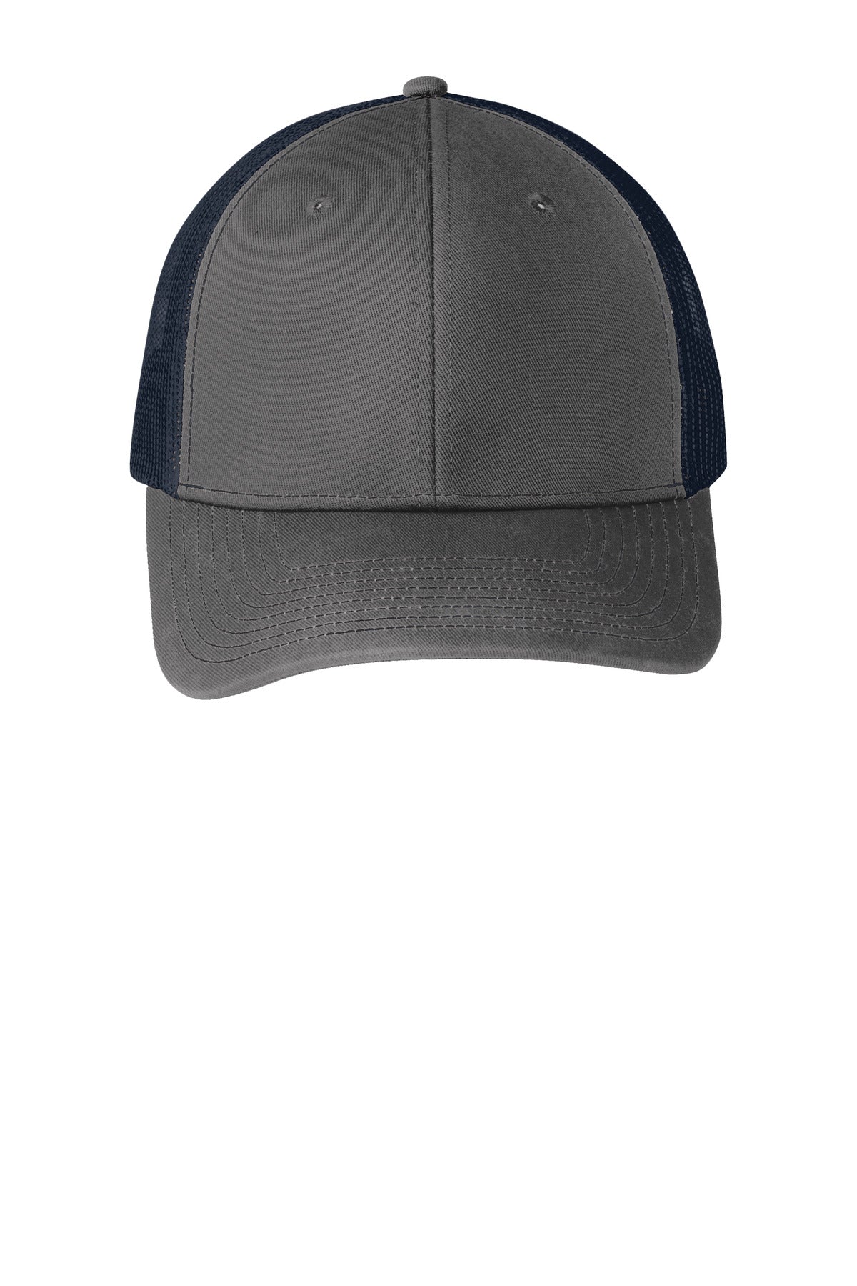 Custom Embroidered Port Authority Caps in Grey Steel/ True Navy