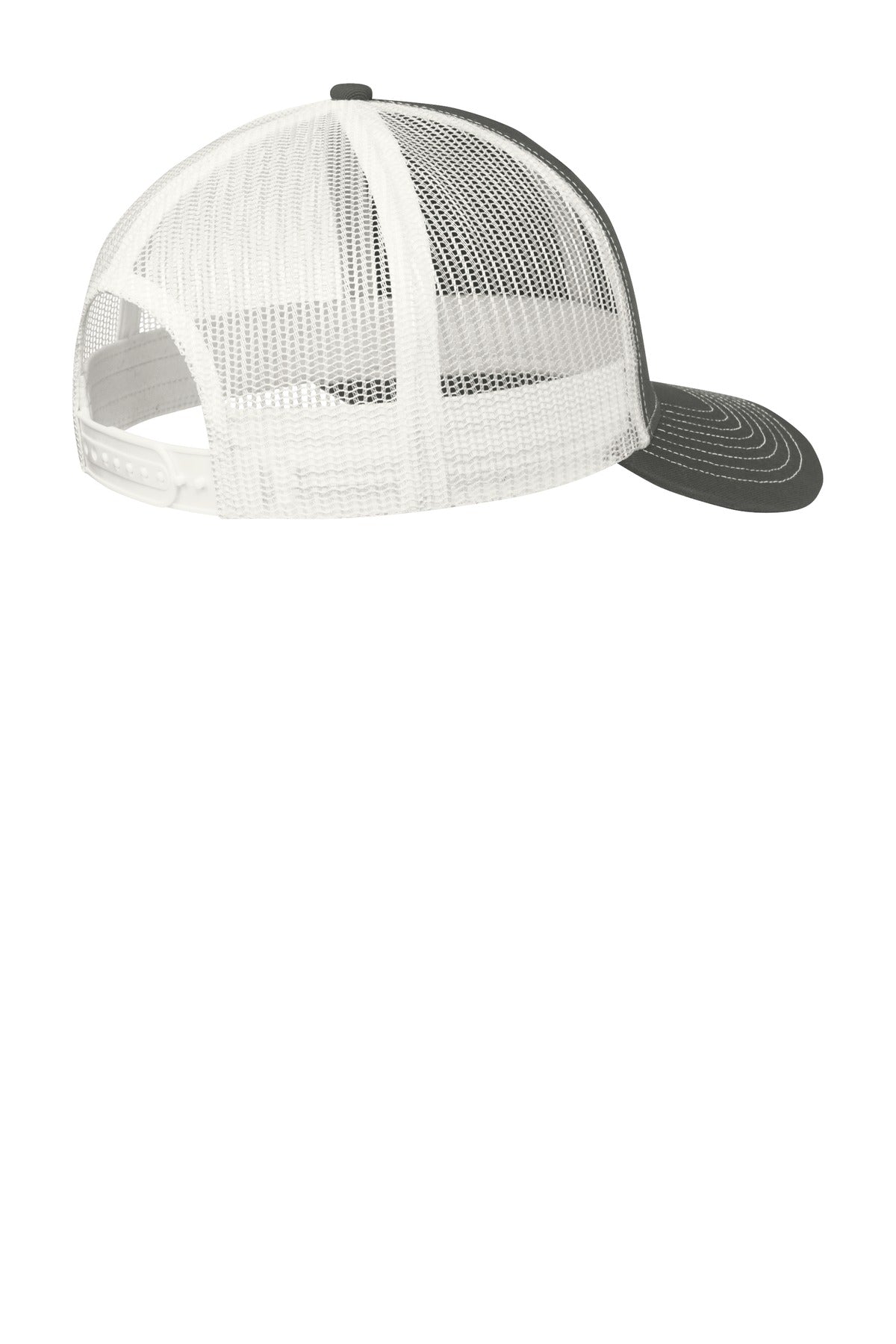 Custom Embroidered Port Authority Caps in Grey Steel/ White