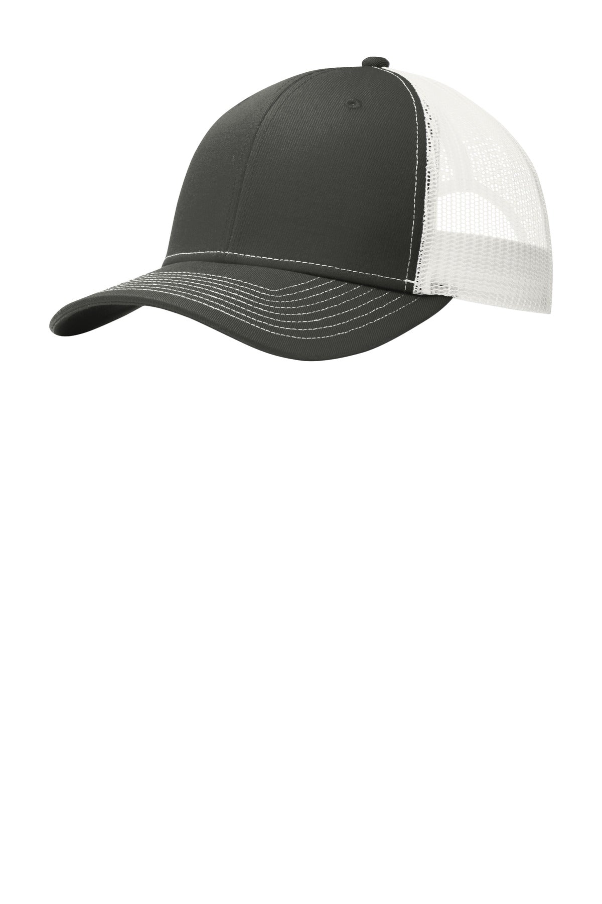 Custom Embroidered Port Authority Caps in Grey Steel/ White