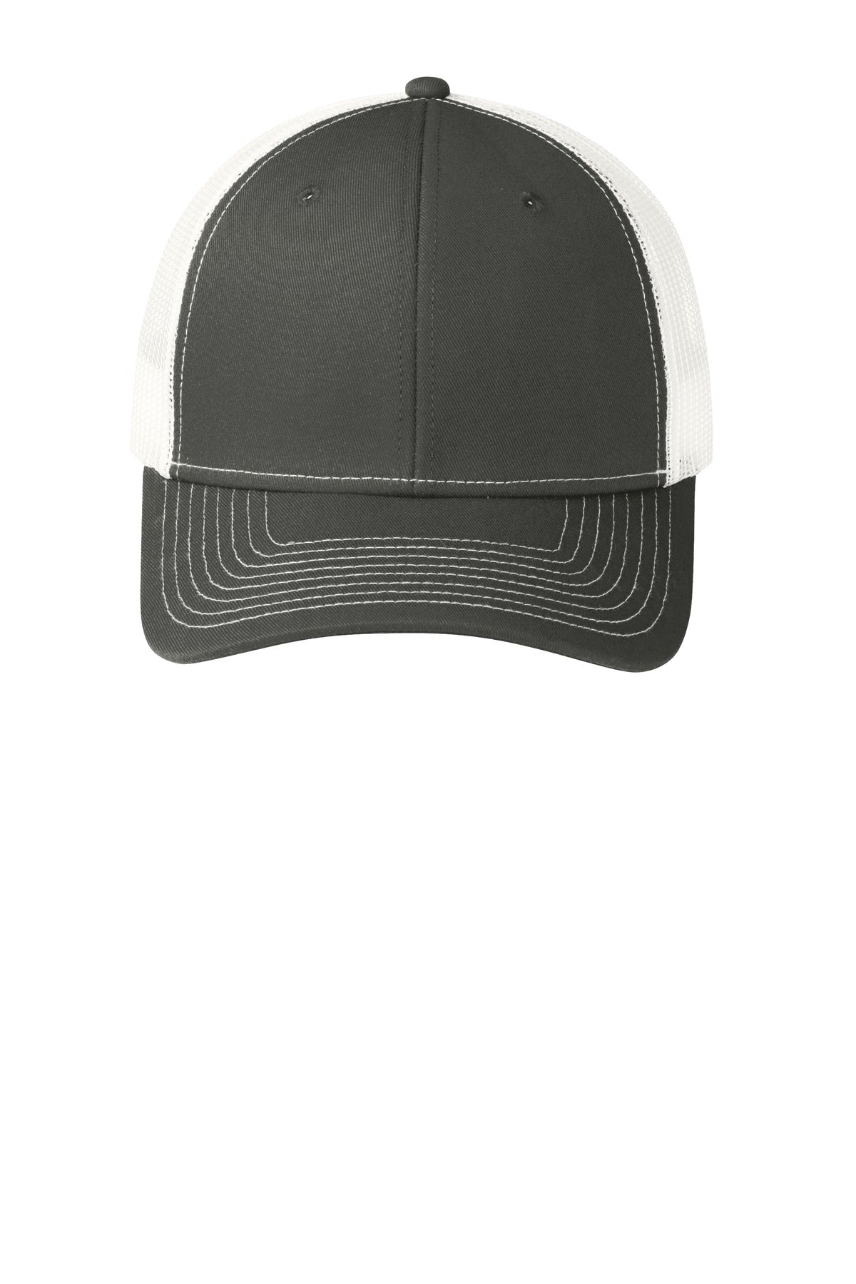Custom Embroidered Port Authority Caps in Grey Steel/ White
