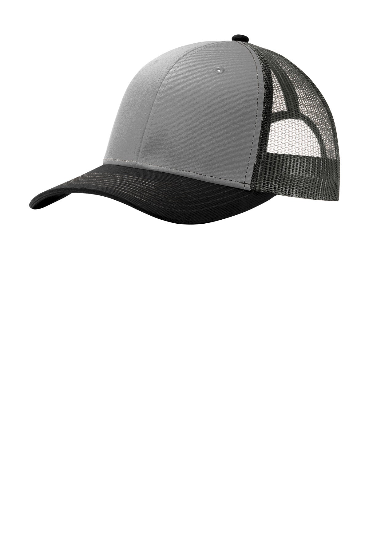 Custom Embroidered Port Authority Caps in Gusty Grey/ Black/ Grey Steel
