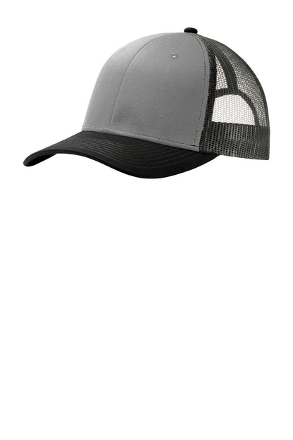 Custom Embroidered Port Authority Caps in Gusty Grey/ Black/ Grey Steel