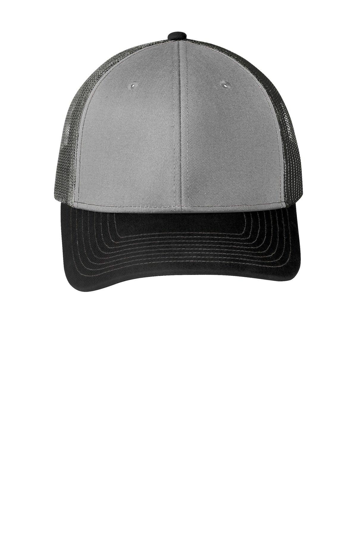 Custom Embroidered Port Authority Caps in Gusty Grey/ Black/ Grey Steel