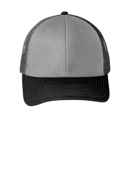 Custom Embroidered Port Authority Caps in Gusty Grey/ Black/ Grey Steel