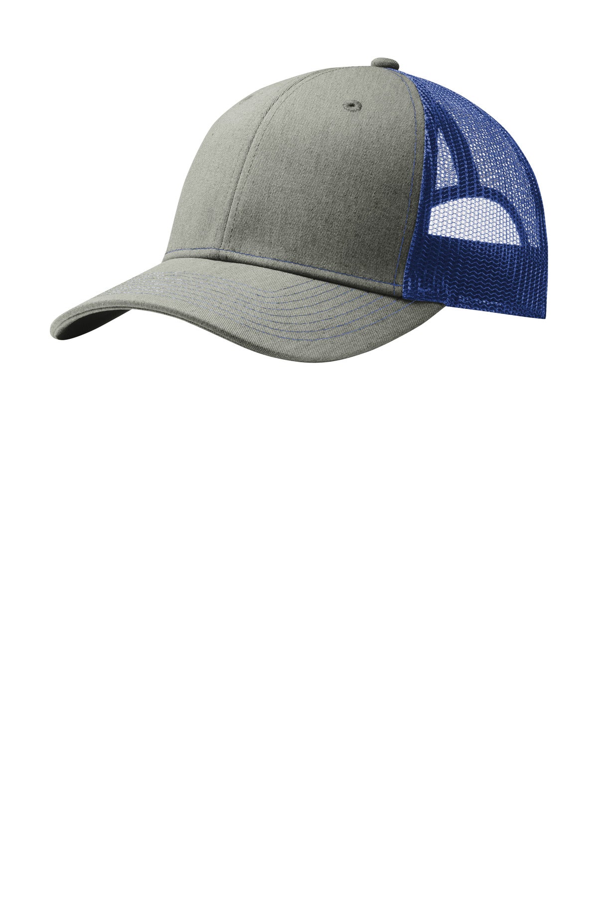 Custom Embroidered Port Authority Caps in Heather Grey/ Patriot Blue