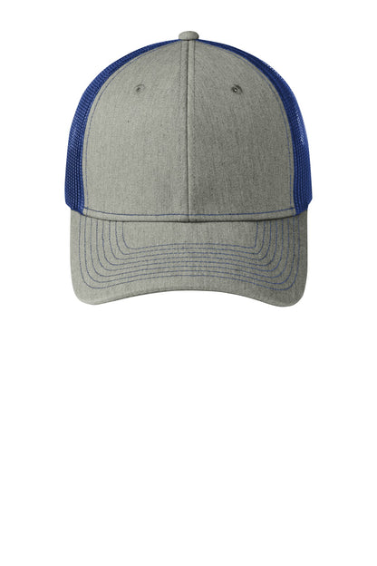 Custom Embroidered Port Authority Caps in Heather Grey/ Patriot Blue
