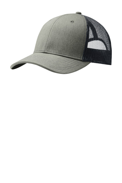 Custom Embroidered Port Authority Caps in Heather Grey/ Rich Navy