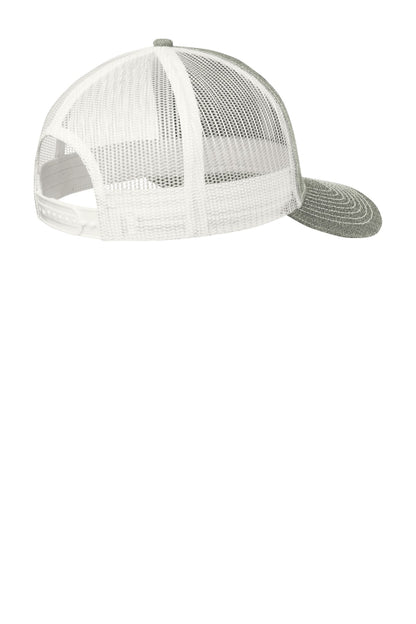 Custom Embroidered Port Authority Caps in Heather Grey/ White