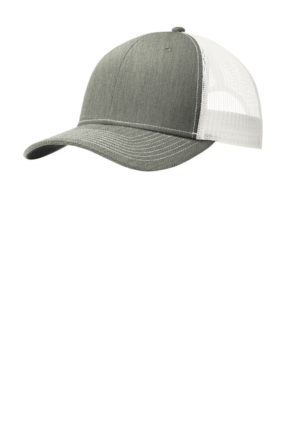 Custom Embroidered Port Authority Caps in Heather Grey/ White