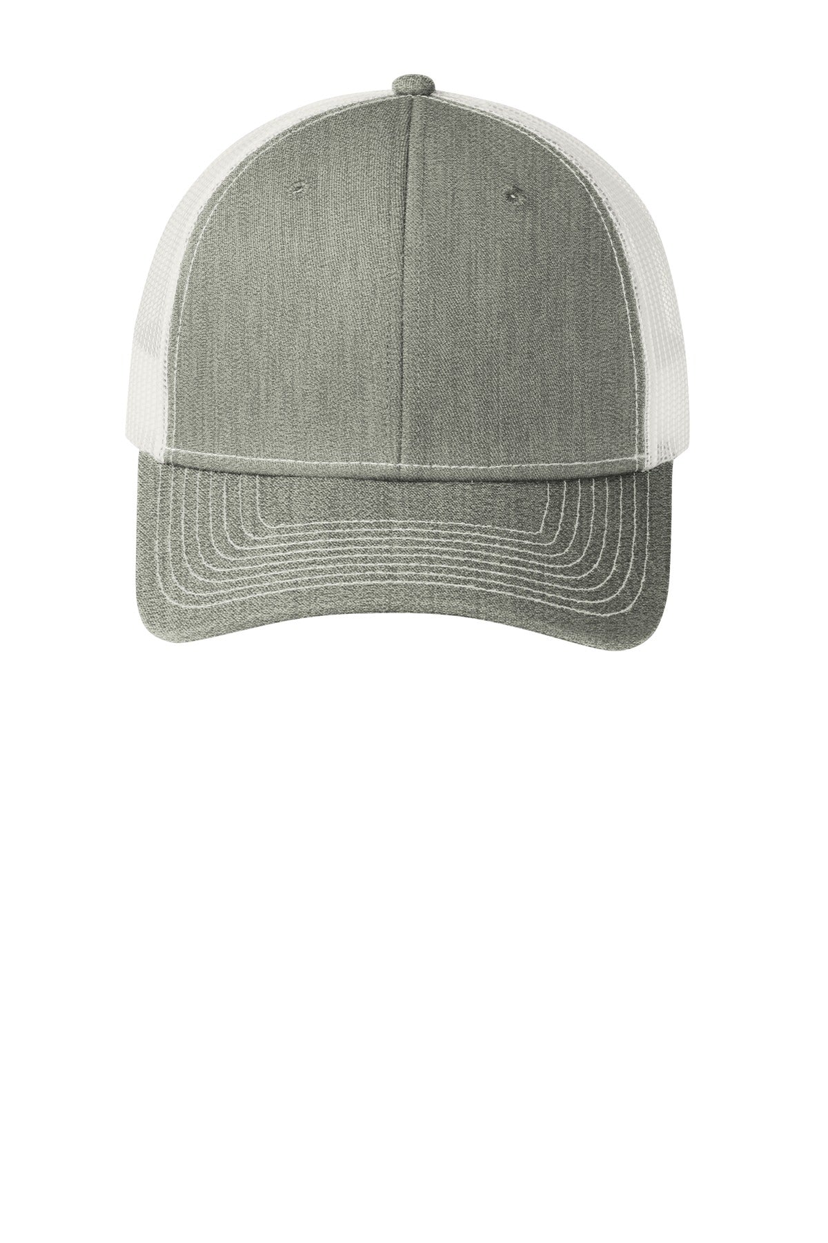 Custom Embroidered Port Authority Caps in Heather Grey/ White