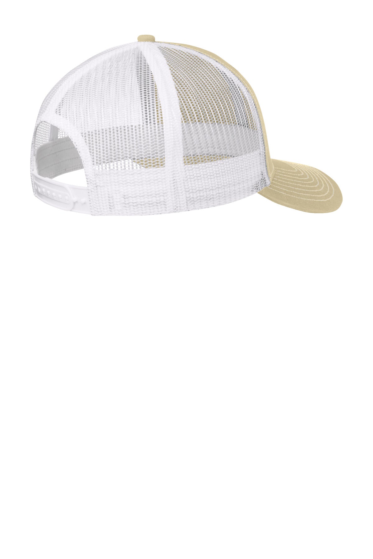 Custom Embroidered Port Authority Caps in Light Khaki/ White