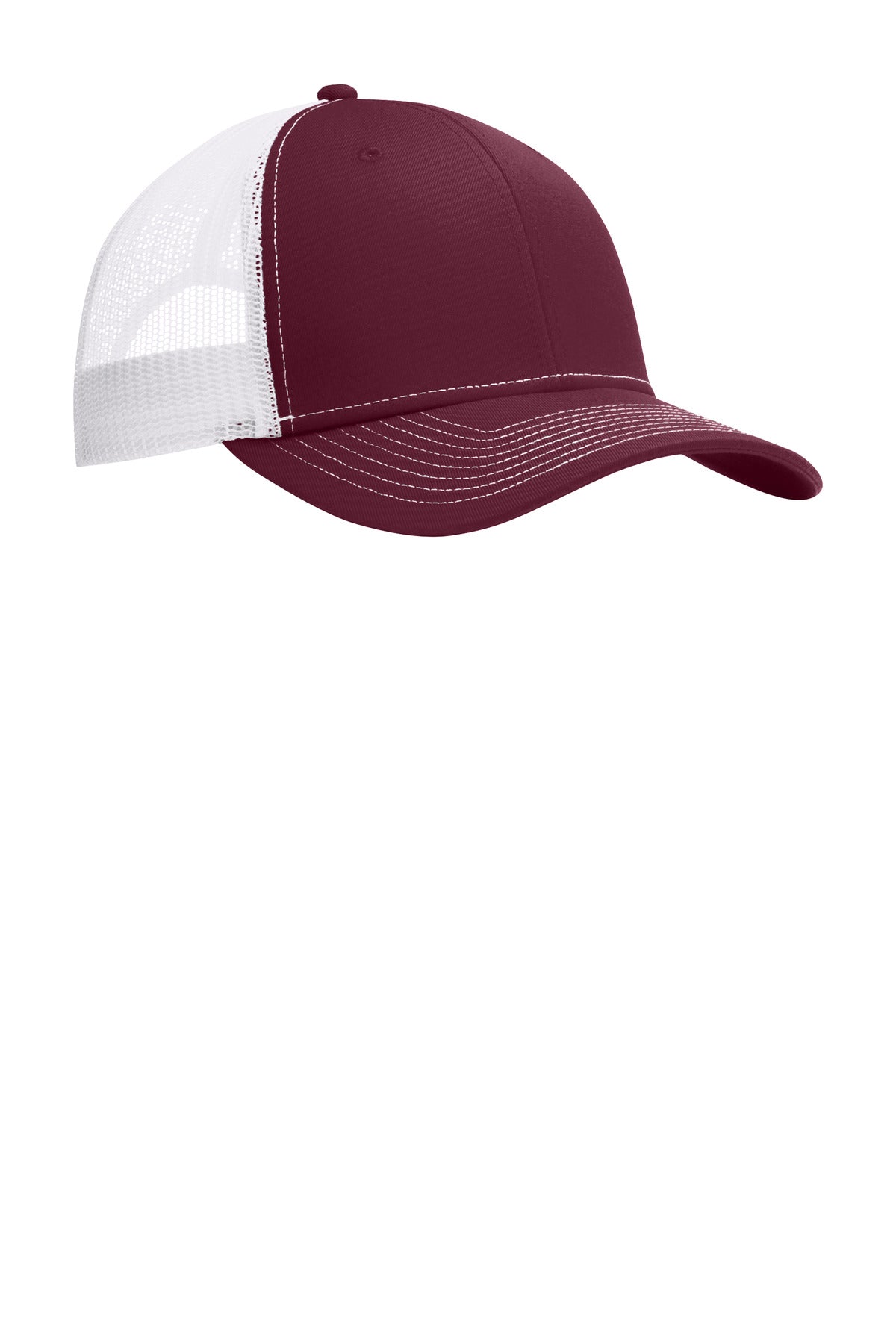 Custom Embroidered Port Authority Caps in Maroon/ White