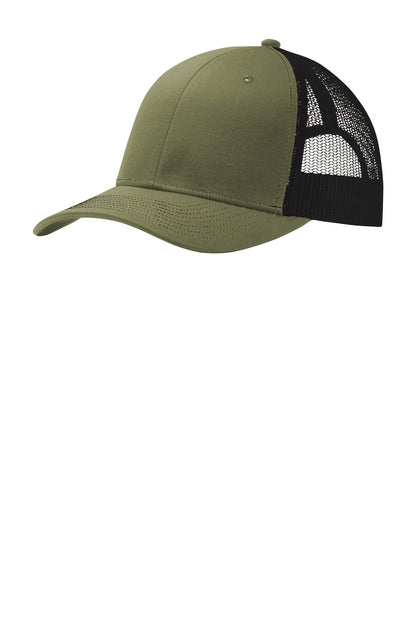 Custom Embroidered Port Authority Caps in Olive Drab Green/ Black