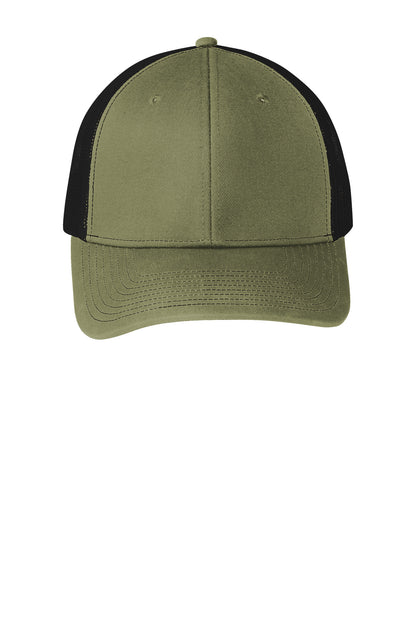 Custom Embroidered Port Authority Caps in Olive Drab Green/ Black