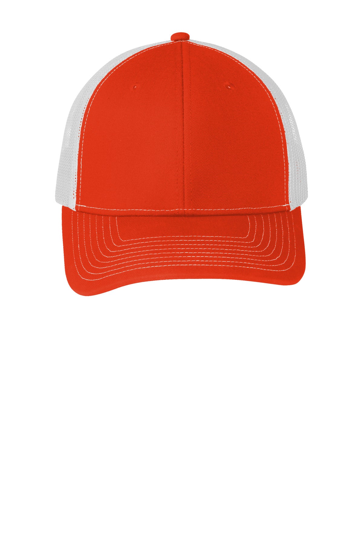 Custom Embroidered Port Authority Caps in Orange/ White