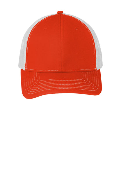 Custom Embroidered Port Authority Caps in Orange/ White
