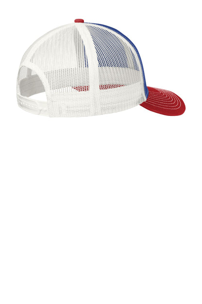 Custom Embroidered Port Authority Caps in Patriot Blue/ Flame Red/ White
