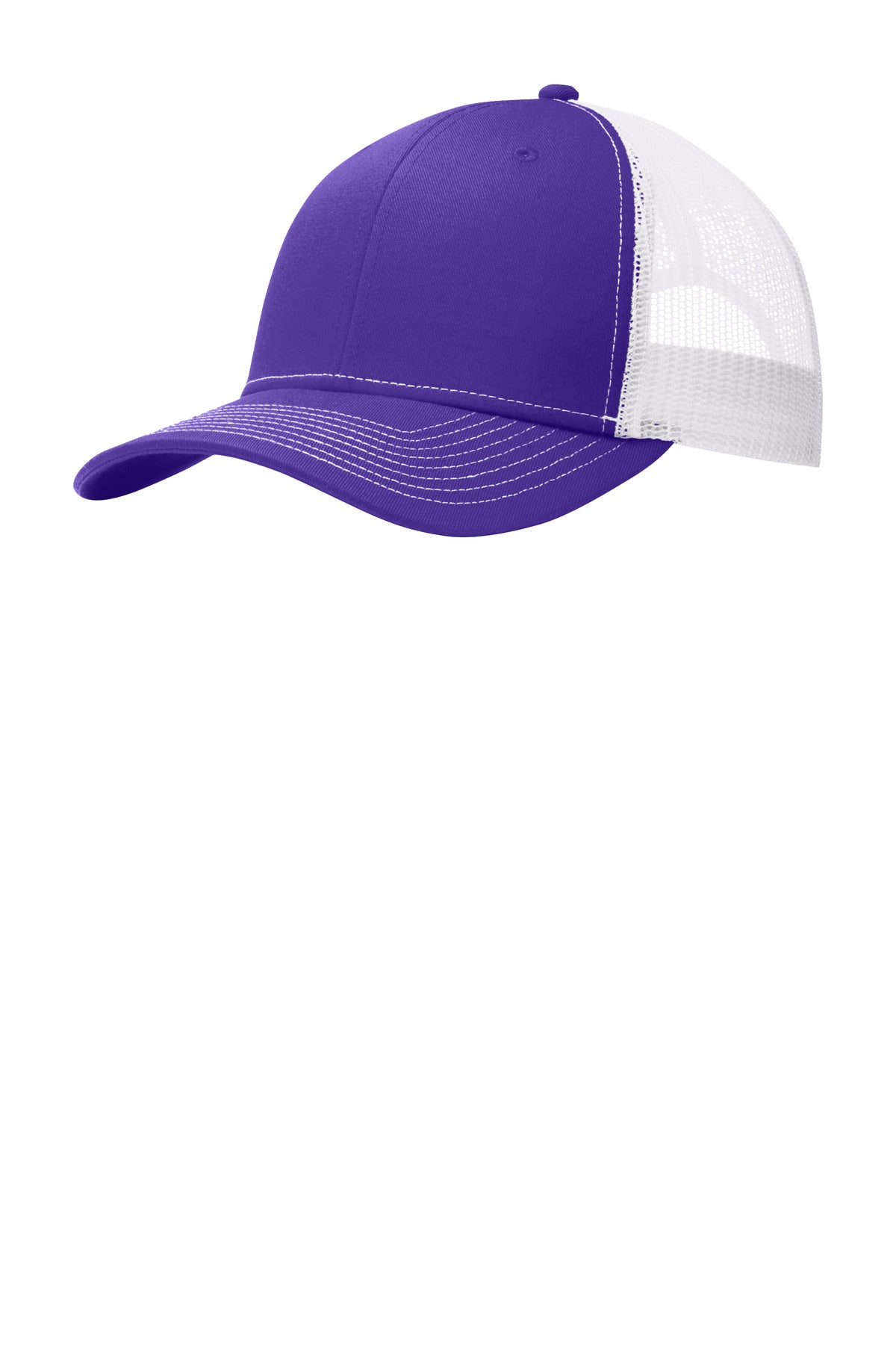Custom Embroidered Port Authority Caps in Purple/ White