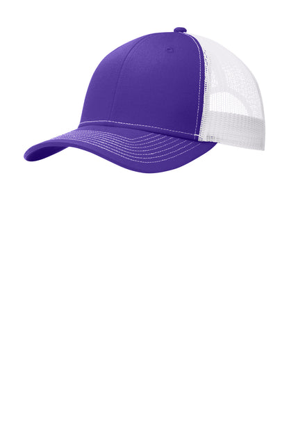 Custom Embroidered Port Authority Caps in Purple/ White