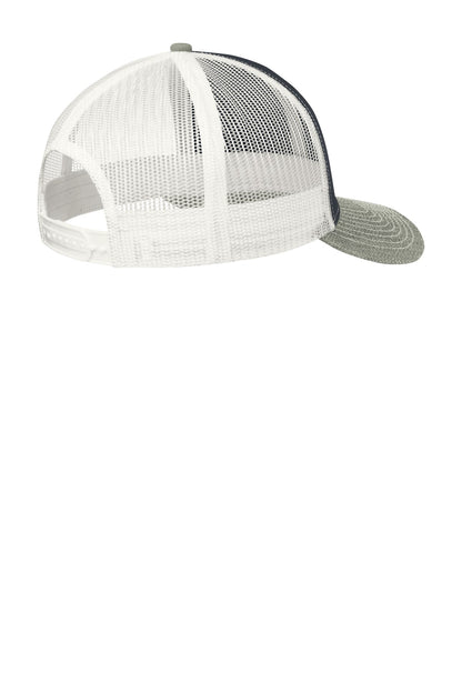 Custom Embroidered Port Authority Caps in Rich Navy/ Heather Grey/ White