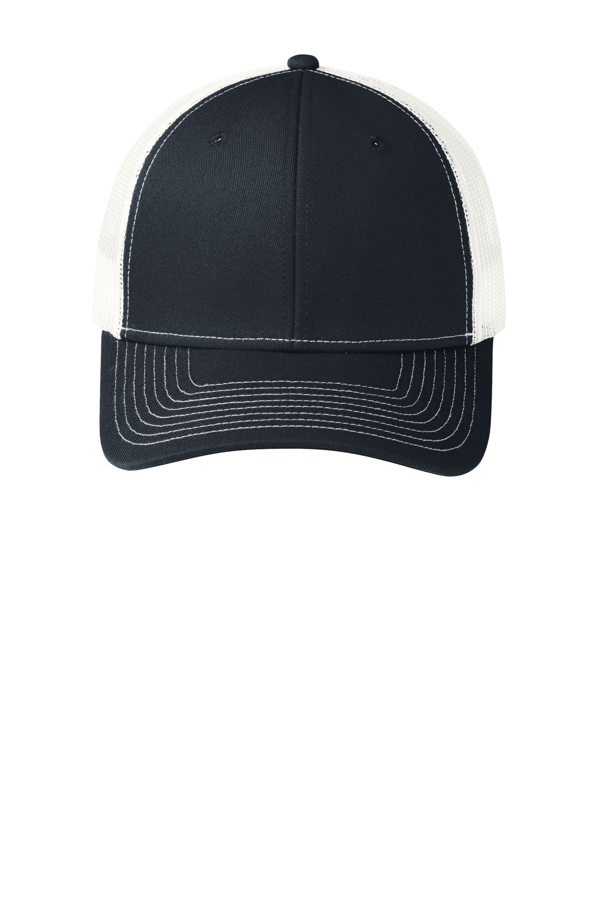 Custom Embroidered Port Authority Caps in Rich Navy/ White