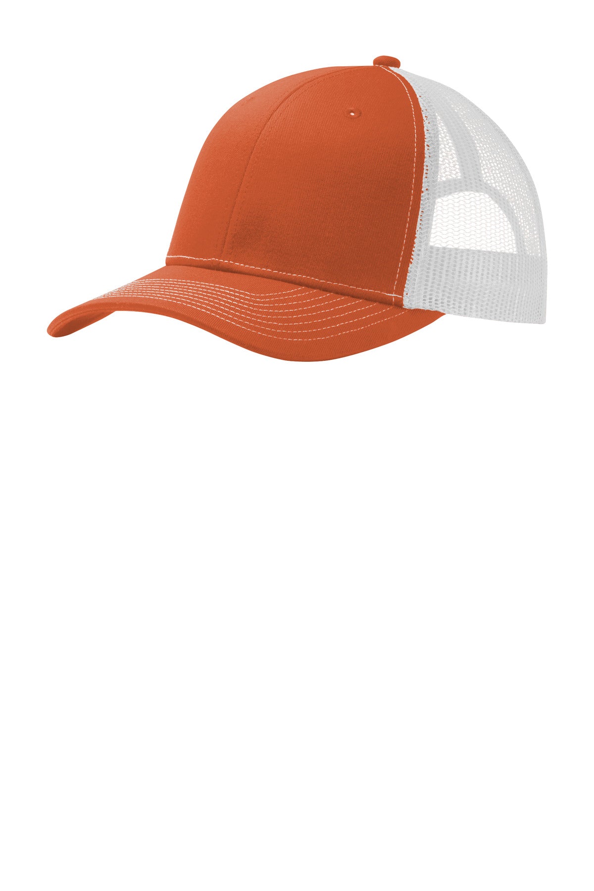 Custom Embroidered Port Authority Caps in Texas Orange/ White