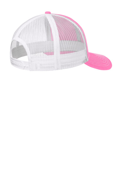 Custom Embroidered Port Authority Caps in True Pink/ White