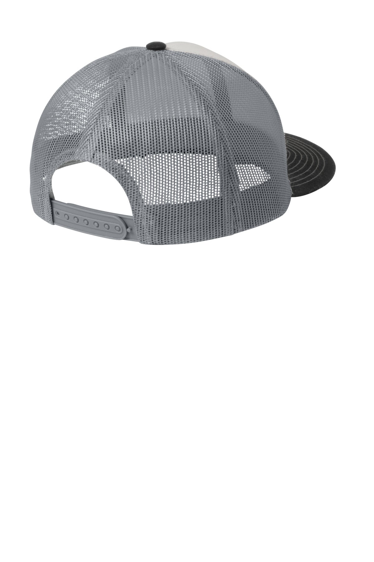 Custom Embroidered Port Authority Caps in White/ Black/ Gusty Grey