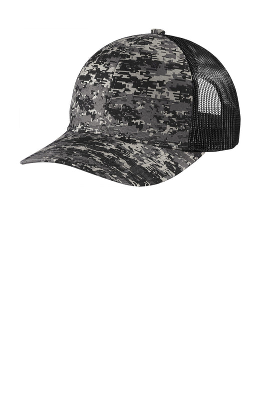 Custom Embroidered Port Authority Caps in Black Digi/ Black