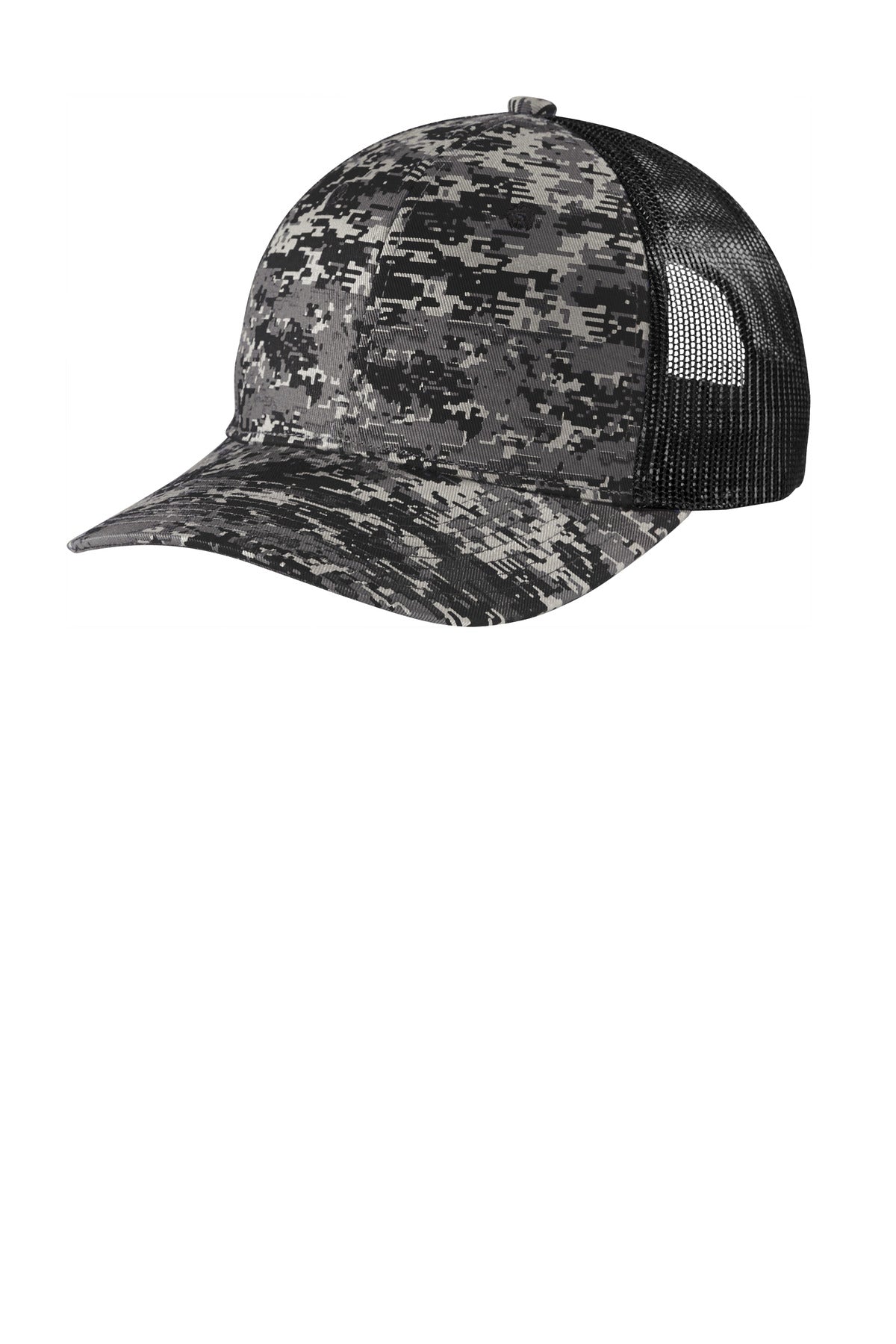 Custom Embroidered Port Authority Caps in Black Digi/ Black
