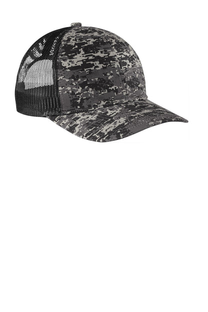 Custom Embroidered Port Authority Caps in Black Digi/ Black