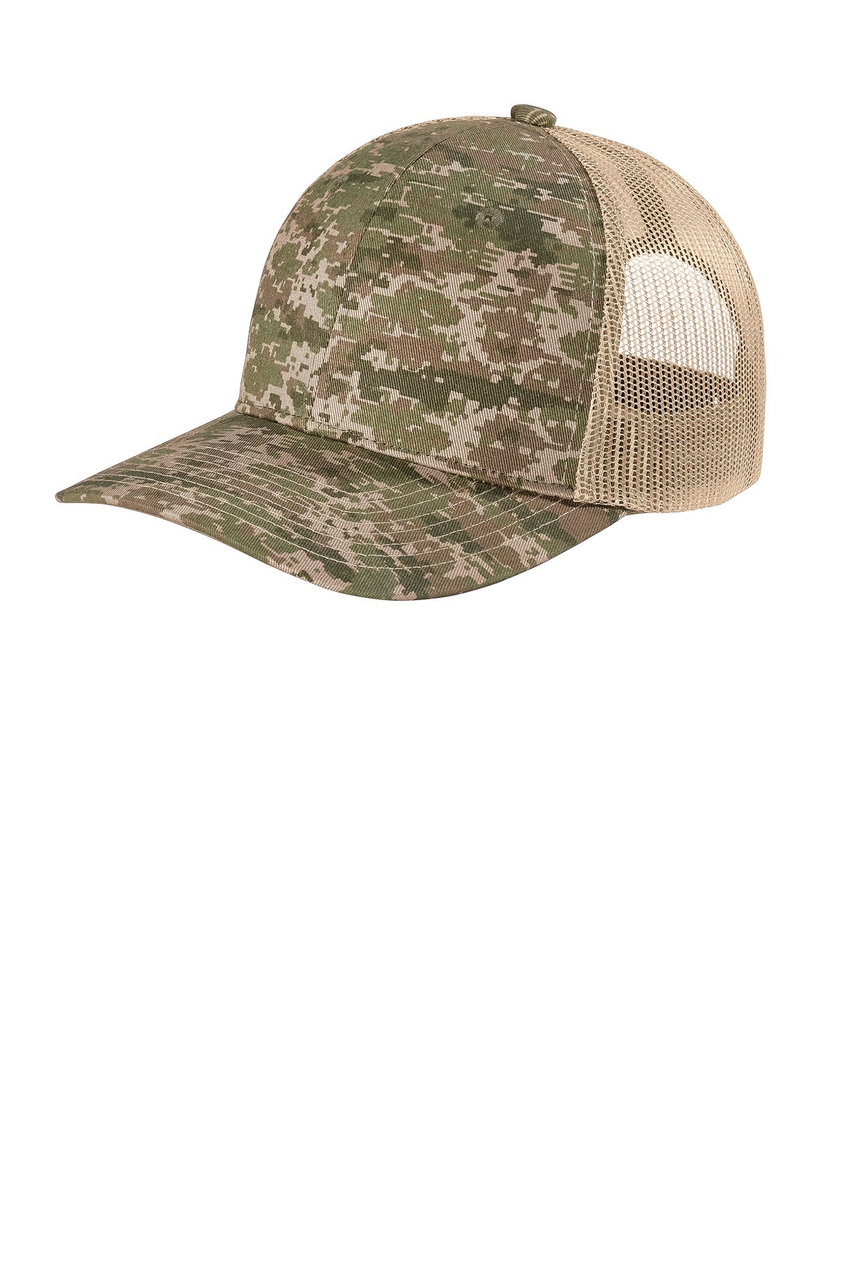 Custom Embroidered Port Authority Caps in Olive Drab Green Digi/ Coyote Brown