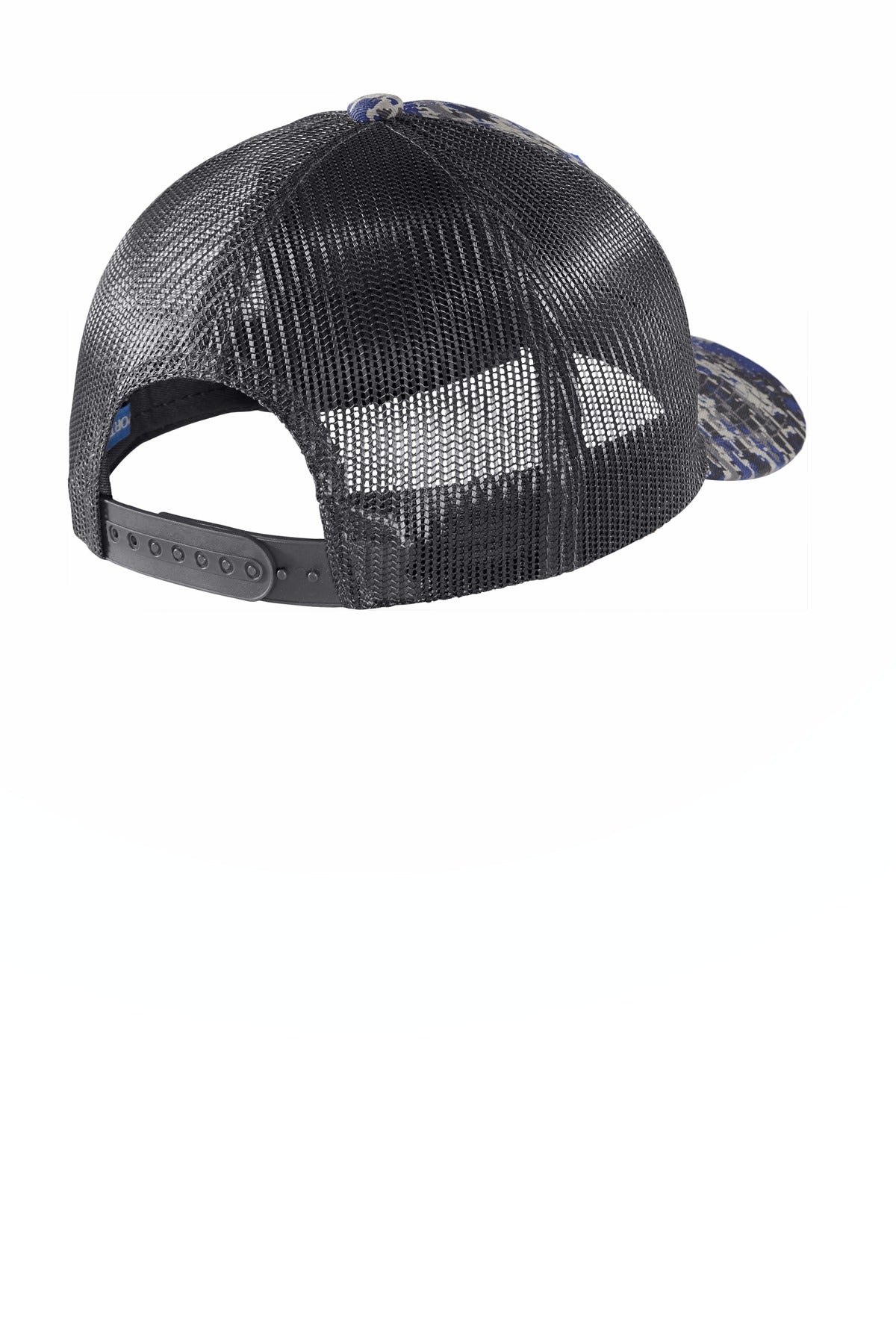 Custom Embroidered Port Authority Caps in Patriot Blue Digi/ Grey Steel
