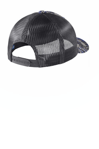 Custom Embroidered Port Authority Caps in Patriot Blue Digi/ Grey Steel